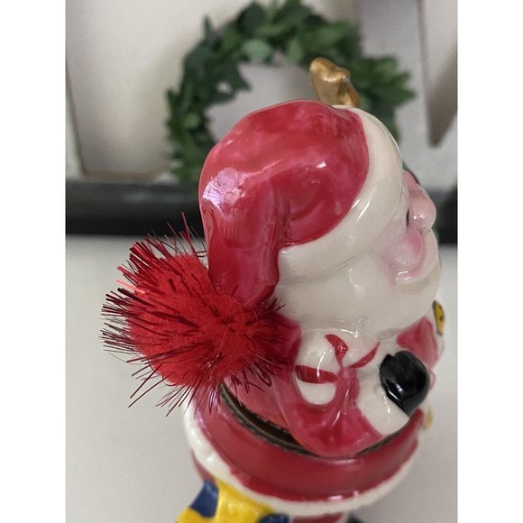 Vintage Santa with Tree Christmas Trinket Engagement Hinged Box Hand Painted EUC - Picture 4 of 16